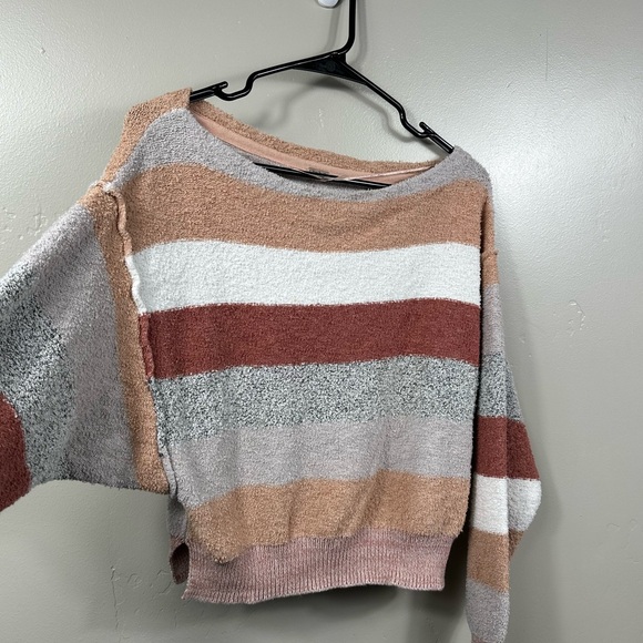 Free People Womens Candyland Pullover Cream and Grey Size Small - Picture 7 of 8